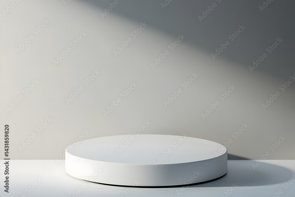 Minimal White Display Podium on Background Minimal White Display Podium on Background