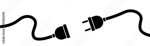 Two Electrical Plugs Facing Each Other Without Connection. Symbol of Disconnection, Energy Loss, Communication Breakdown, Digital Separation, Power Failure, Technology