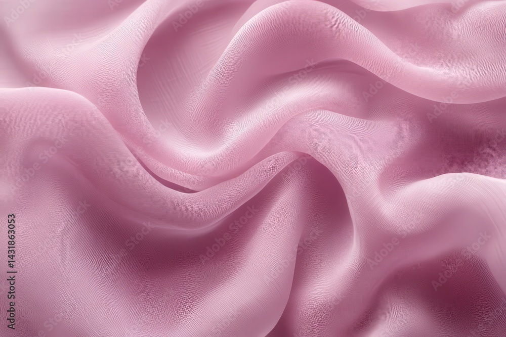 Obraz premium Close-up view of soft, draped light pink fabric.