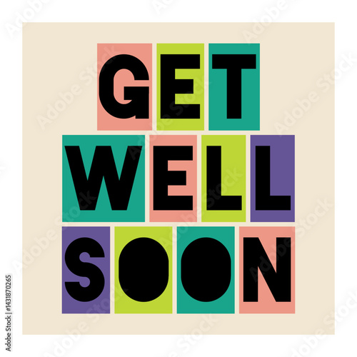 get well soon lettering. vector illustration