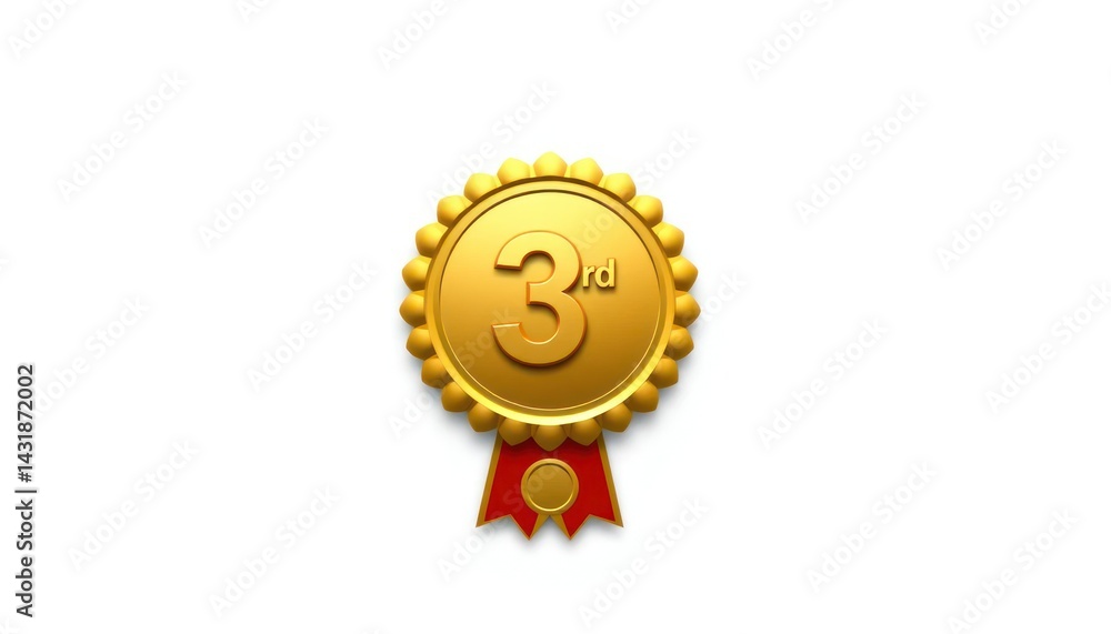 Naklejka premium Gold 3rd Place Medallion