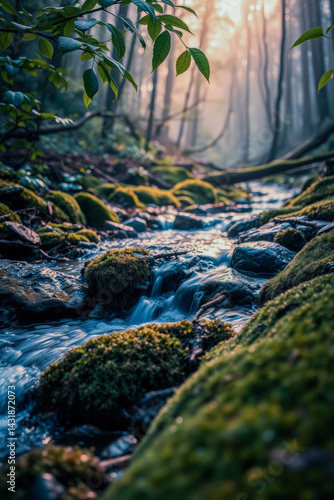 Tranquil Forest Brook at Dawn