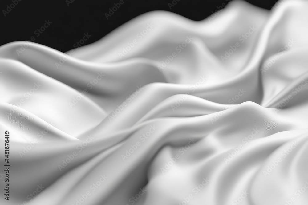 Obraz premium Elegant folds of draped, smooth, white fabric.