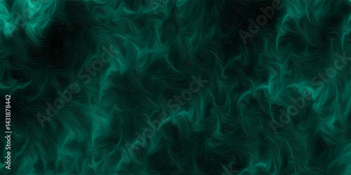 Abstract Mysterious Emerald Swirls: An abstract composition of swirling emerald green patterns against a deep black background, evoking a sense of ethereal beauty and enigmatic depth. Design