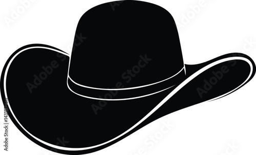 vintage cowboy hat silhouette vector illustration
