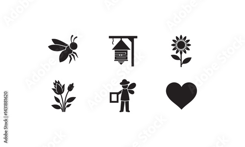 Beekeeping and Honey Production Icons