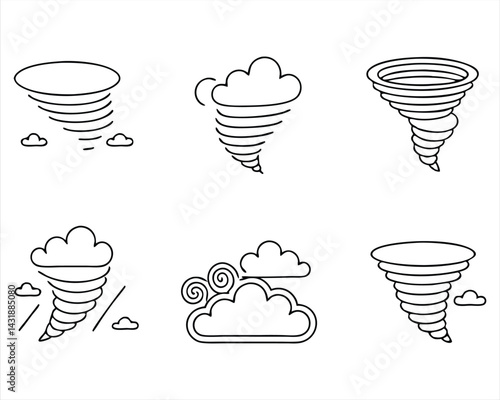 Tornado icon set