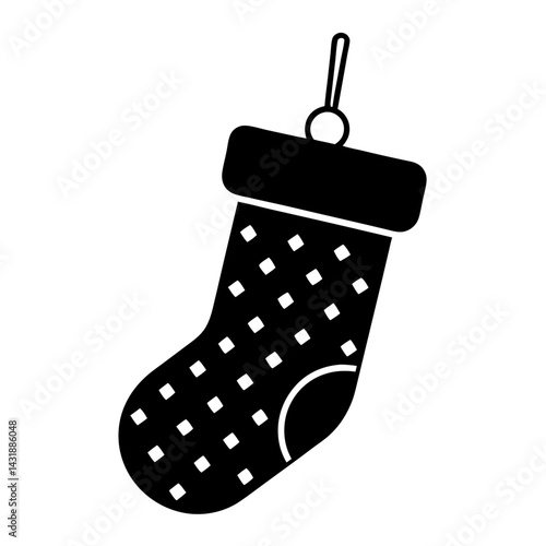 A single red Christmas sock isolated on white, perfect for holiday decoration or a winter gift