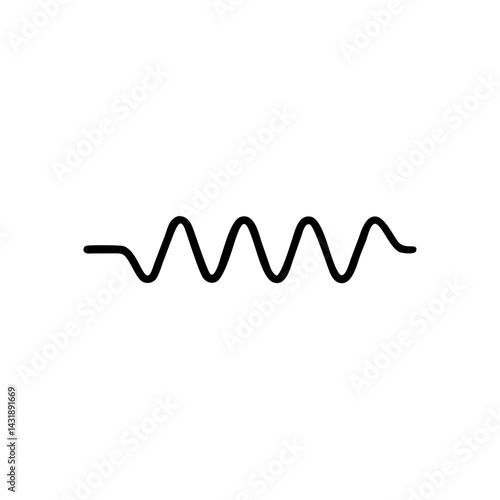 A bold, continuous wavy line representing a flowing current or energy pulse, simple black on white background.