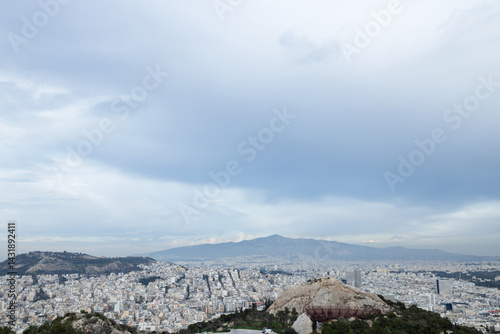 Lycavitos Hill surrounded by a park in the urban area of Athens