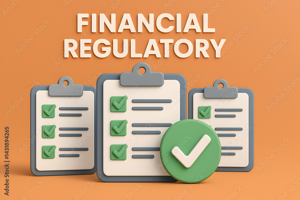 Financial regulatory compliance checklist concept.
