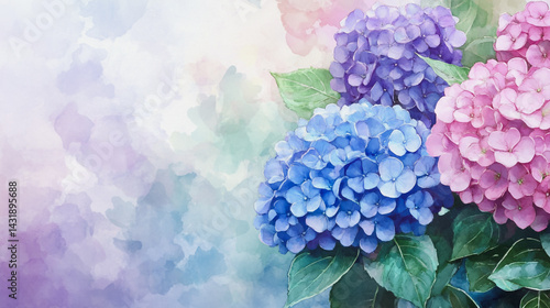 Wallpaper Mural Elegant wedding invitation card background . Minimal hand painted watercolor Hydrangea flowers texture template background. Design for wedding, vip cover, poster, rsvp moderncard.Valentine's Day Torontodigital.ca