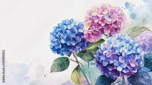 Wallpaper Mural Elegant wedding invitation card background . Minimal hand painted watercolor Hydrangea flowers texture template background. Design for wedding, vip cover, poster, rsvp moderncard.Valentine's Day Torontodigital.ca