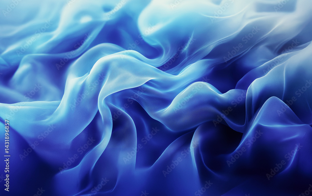 Abstract smooth cloth material, 3d styling. Waving cloth in the wind background. Blue colour. Abstract smooth cloth material, 3d styling. Waving cloth in the wind background. Blue colour.