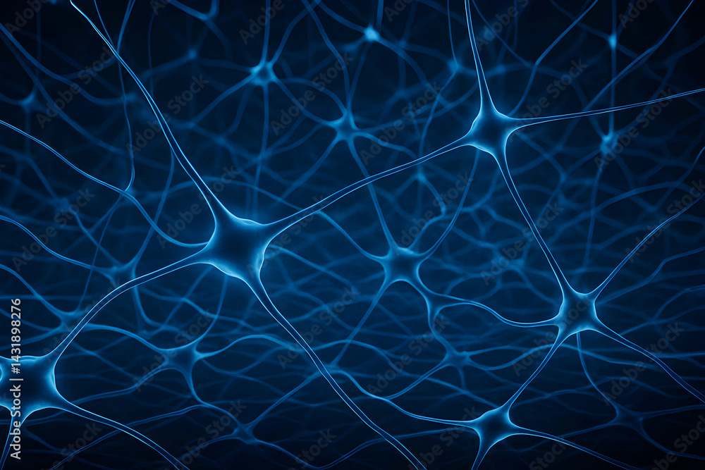 Abstract neural connections in blue tones. Abstract neural connections in blue tones.