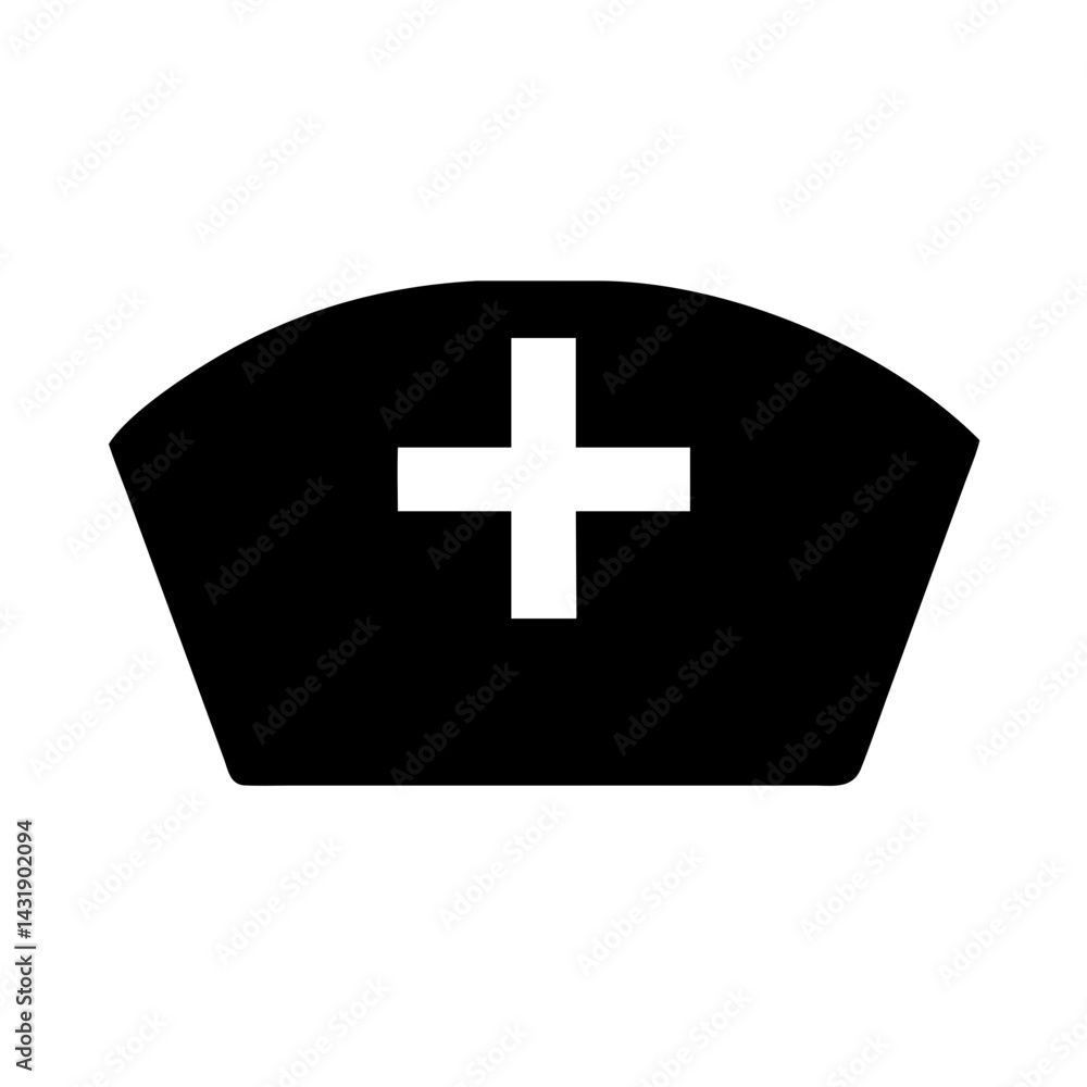 Obraz premium Nurse Cap Icon Vector Illustration