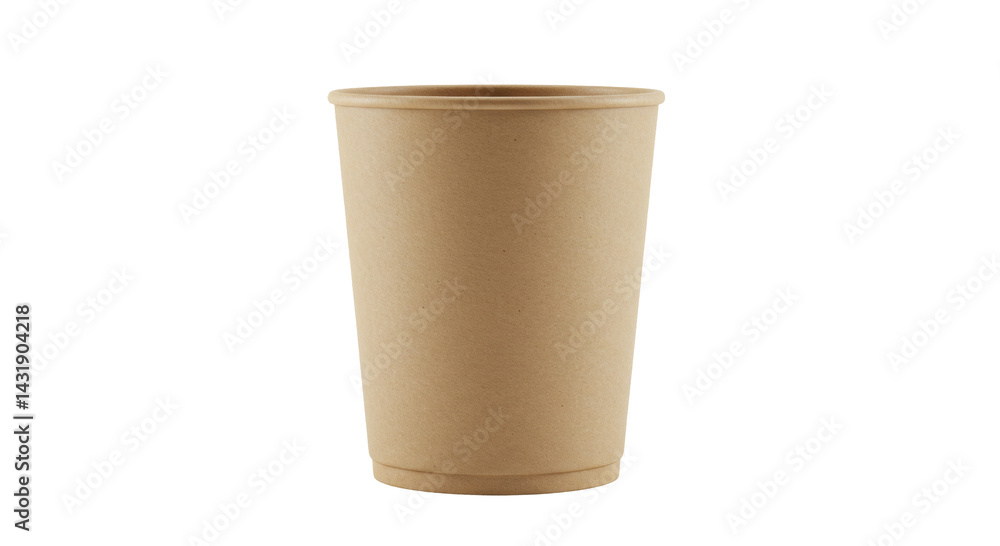 Beige Paper Cup isolated on transparent background, PNG Beige Paper Cup isolated on transparent background, PNG
