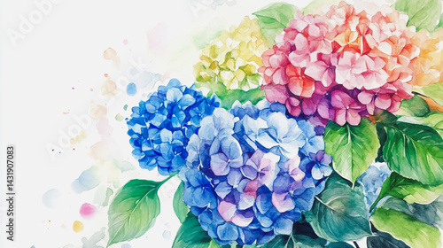 Wallpaper Mural Elegant wedding invitation card background . Minimal hand painted watercolor Hydrangea flowers texture template background. Design for wedding, vip cover, poster, rsvp moderncard.Valentine's Day Torontodigital.ca