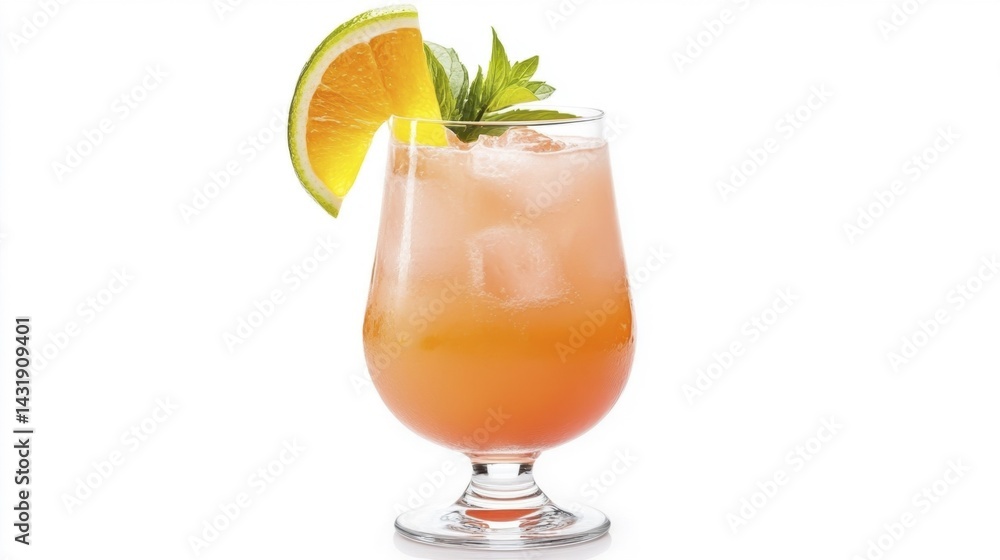 Bay Breeze Cocktail Isolated on White Background. Generative AI Bay Breeze Cocktail Isolated on White Background. Generative AI
