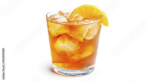 Tokyo Iced Tea Cocktail Isolated on White Background. Generative AI