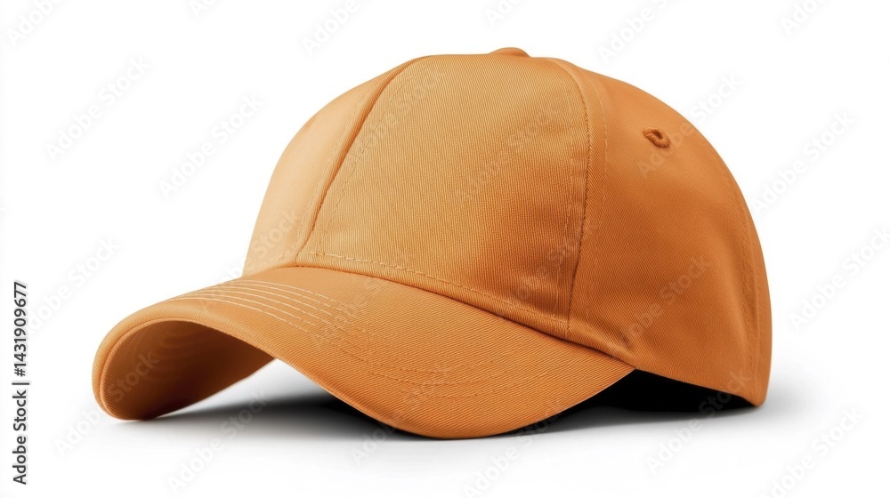 Fototapeta premium Orange cap mockup isolated on white background. Generative AI