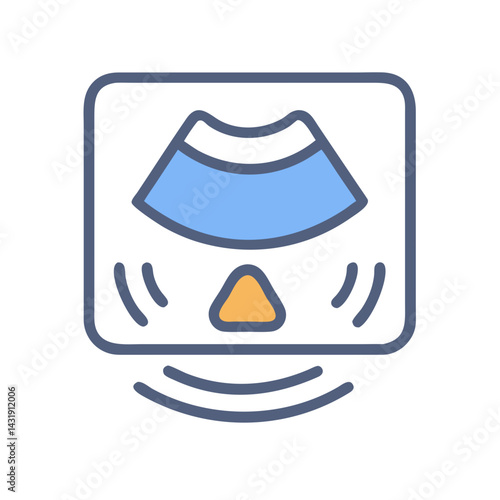Medical Ultrasound Scan Icon - Diagnostic Imaging Technology