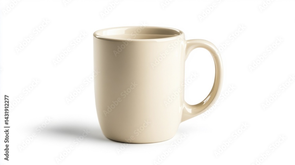 Ivory Mug Mockup Isolated on White Background. Generative AI