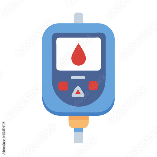 Blood Glucose Meter Illustration for Diabetes Management