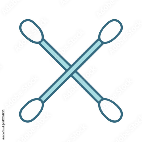 Crossed cotton swabs illustration on black background