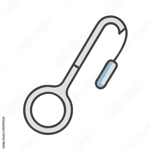 Medical tool vector: Ring forceps illustration on black background