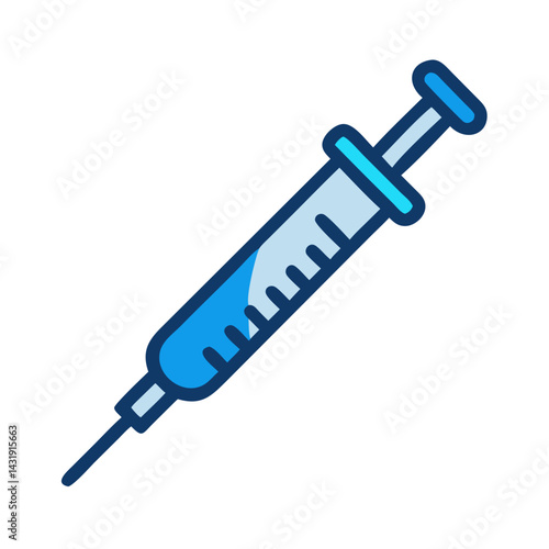 Blue Syringe Illustration - Healthcare, Medicine, and Science