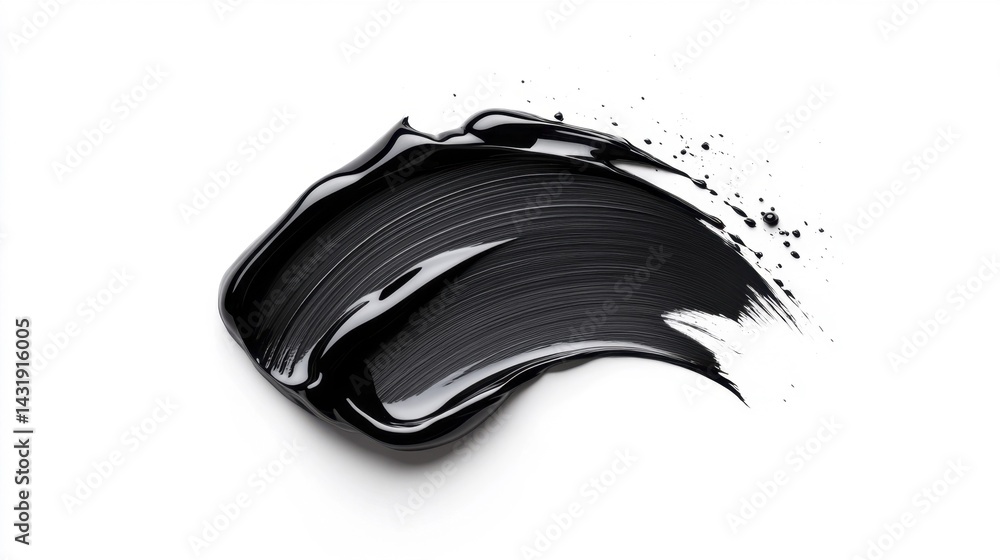 Black onyx brush stroke isolated on white background. Generative AI