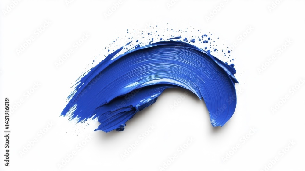 Blueberry color brush stroke isolated on white background. Generative AI