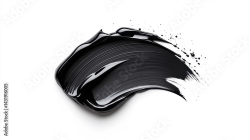 Obraz na płótnie Black onyx brush stroke isolated on white background. Generative AI w salonie