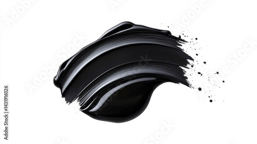 Obraz na płótnie Onyx color brush stroke isolated on white background. Generative AI w salonie