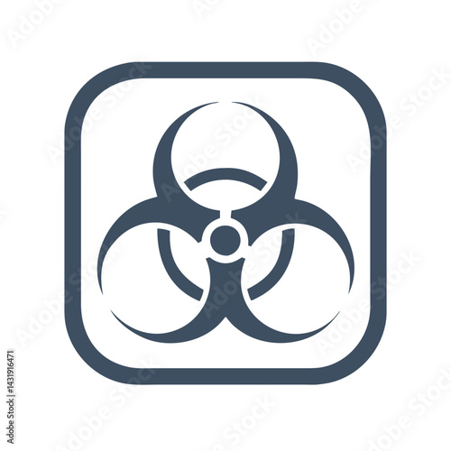 Biohazard Symbol Vector Art on Black Background Design