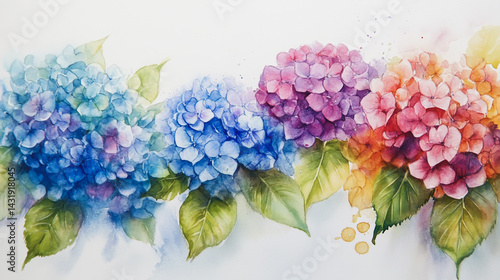 Wallpaper Mural Elegant wedding invitation card background . Minimal hand painted watercolor Hydrangea flowers texture template background. Design for wedding, vip cover, poster, rsvp moderncard.Valentine's Day Torontodigital.ca