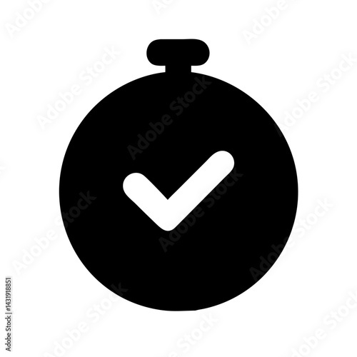Timer Check Icon Vector Illustration