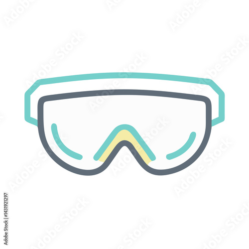 Simple and stylish goggle vector image on black background