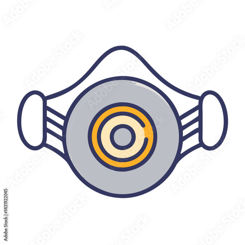 Face mask icon illustration for respiratory protection