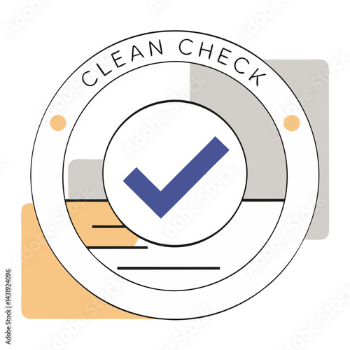 A clean checkmark signifies approval and completion, a symbol of successful verification in a minimalist, pastel design.