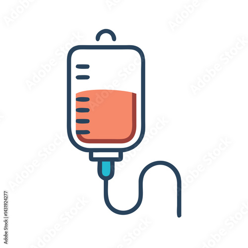 Blood bag illustration for medical treatment and care