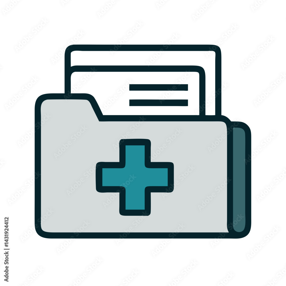 Medical Records Folder Icon, healthcare and documentation symbol Medical Records Folder Icon, healthcare and documentation symbol