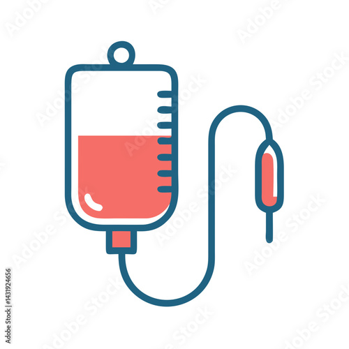 Intravenous Fluid Bag Icon: Medical Illustration and Vector