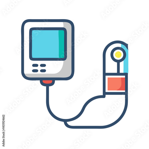 Handheld vein finder device vector icon on black