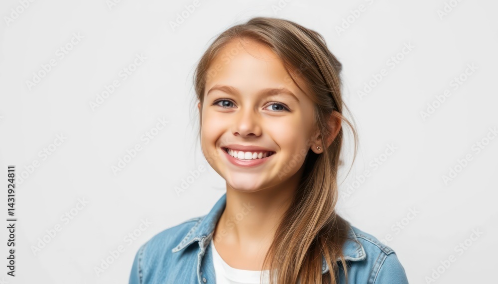 Happy girl portrait, smiling widely Happy girl portrait, smiling widely
