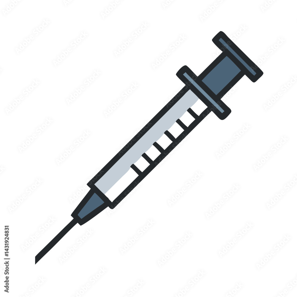 Cartoon Syringe Illustration: Medical Injection and Vaccination Concept Cartoon Syringe Illustration: Medical Injection and Vaccination Concept