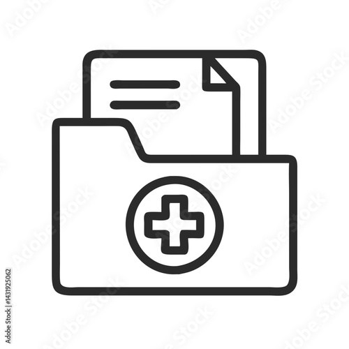 Medical Records Folder Icon for Healthcare and Research