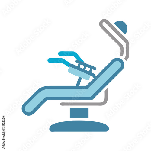 Dental Chair Icon Illustration for Dentist Clinic Use