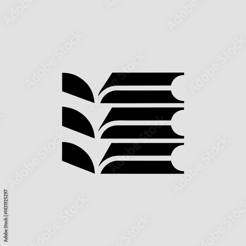 Elegant layered black shapes on a light grey background, suggesting growth, stability, and modern design.